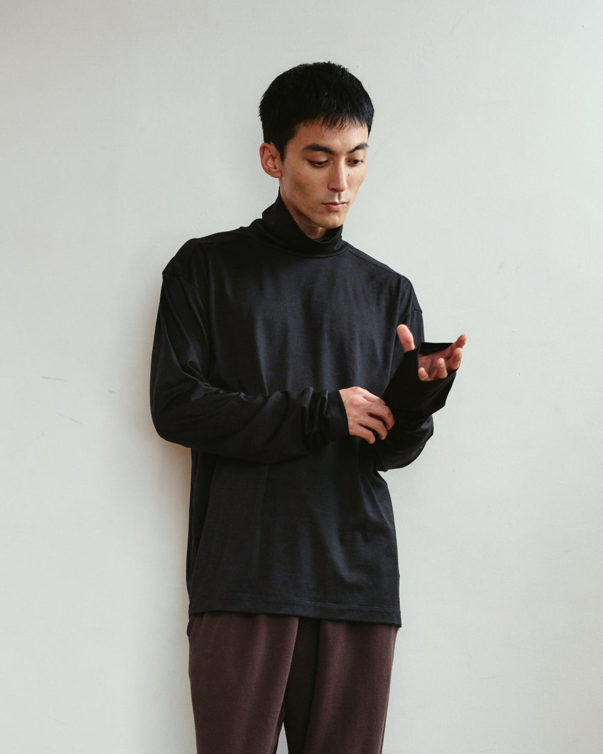 High Neck Long Sleeves Tops