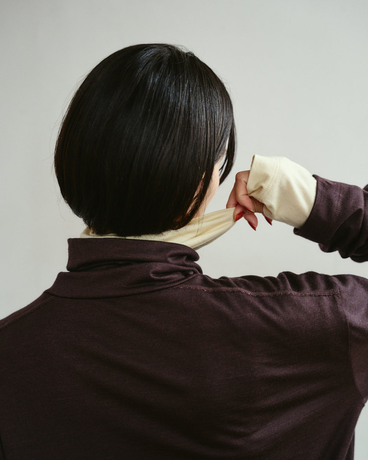 High Neck Long Sleeves Tops