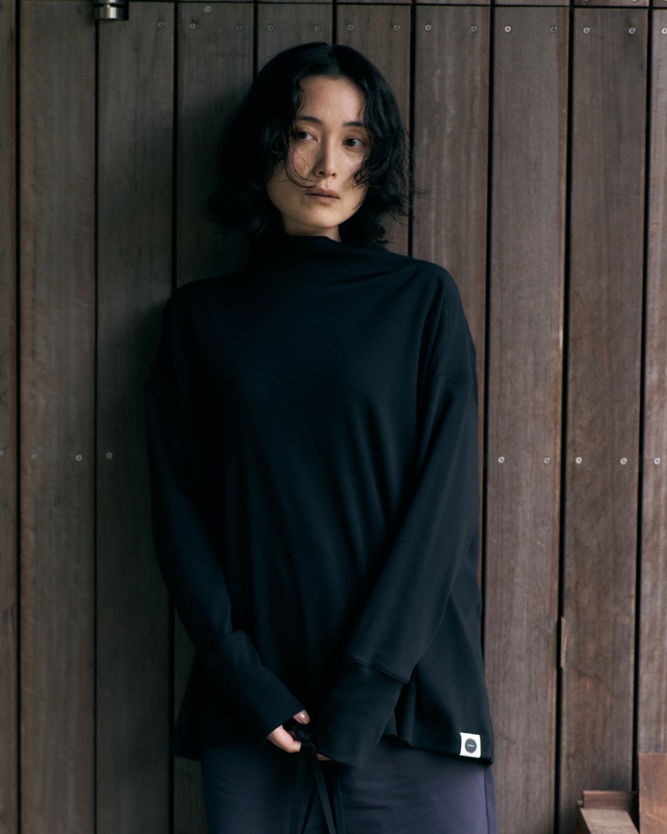 High Neck Loose Long Tee