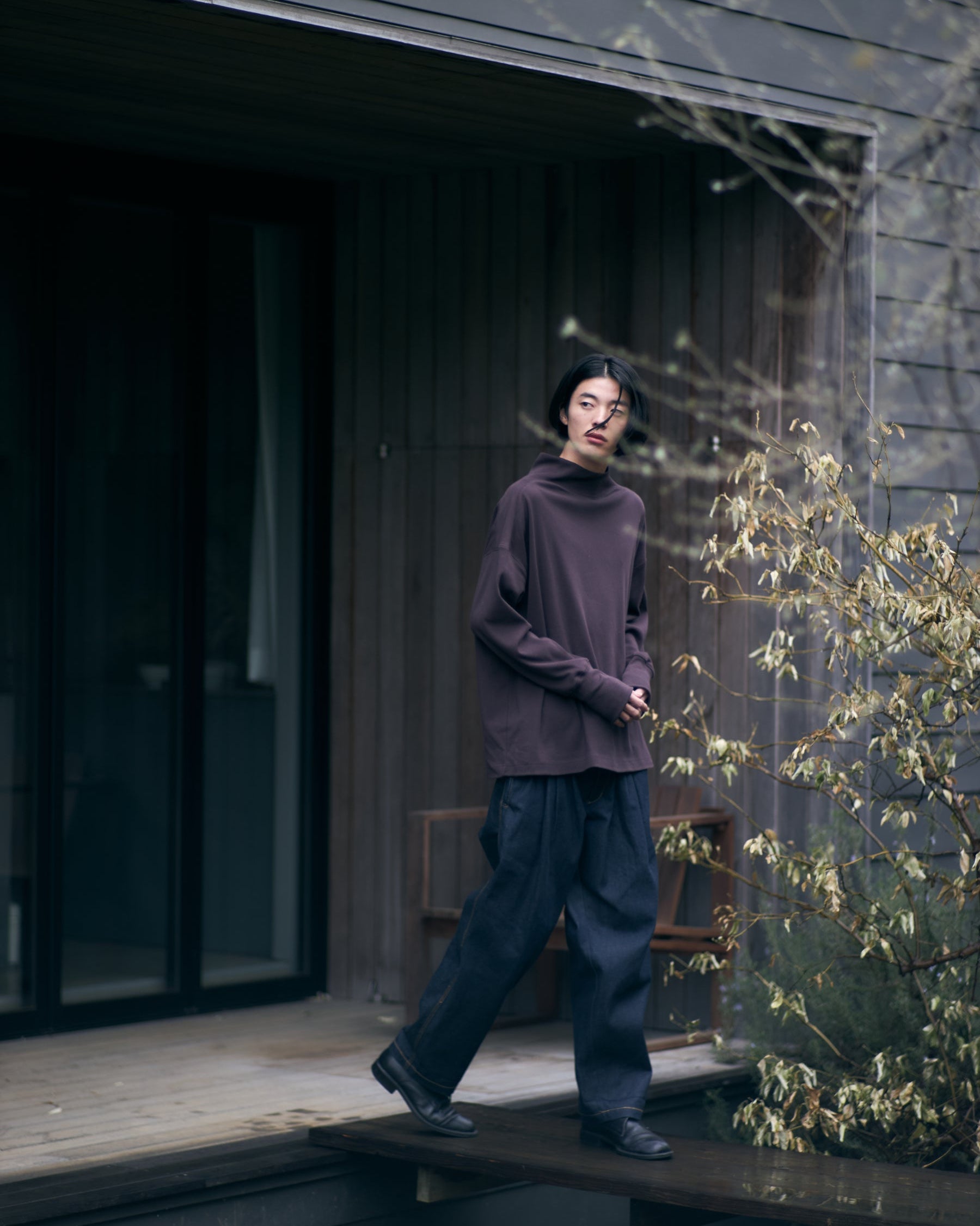 High Neck Loose Long Tee