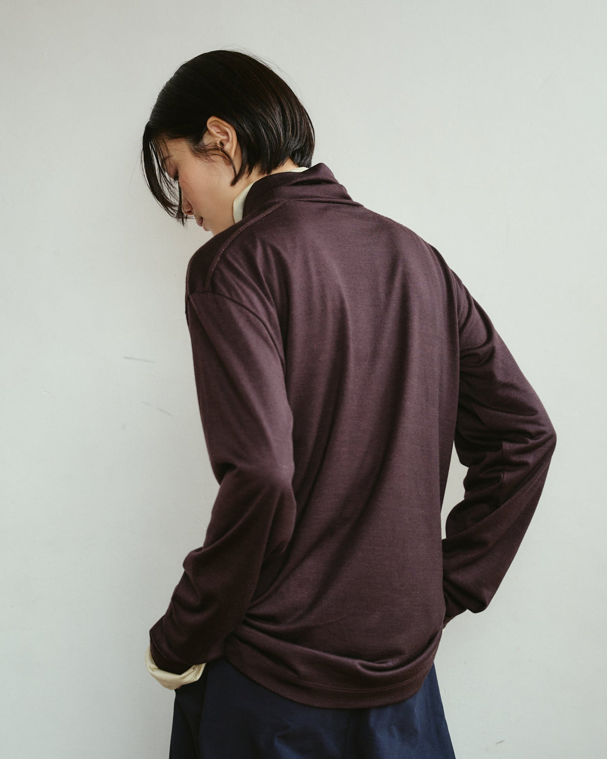 High Neck Long Sleeves Tops