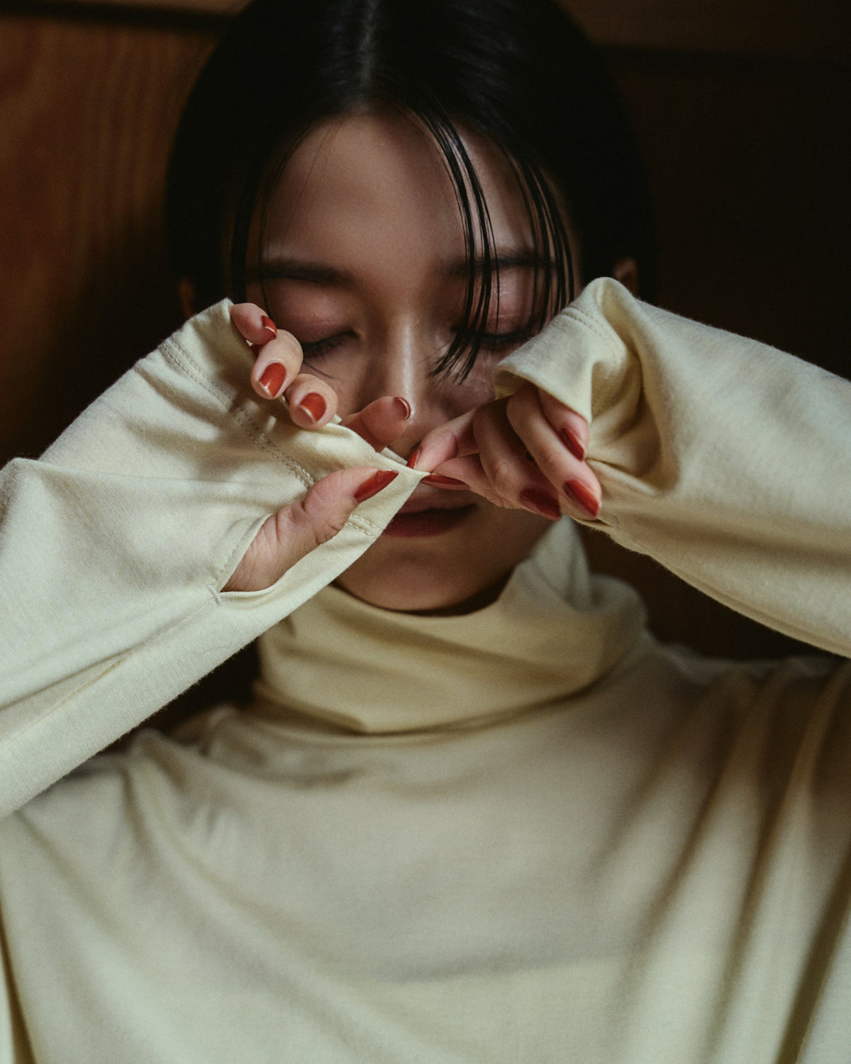 High Neck Long Sleeves Tops