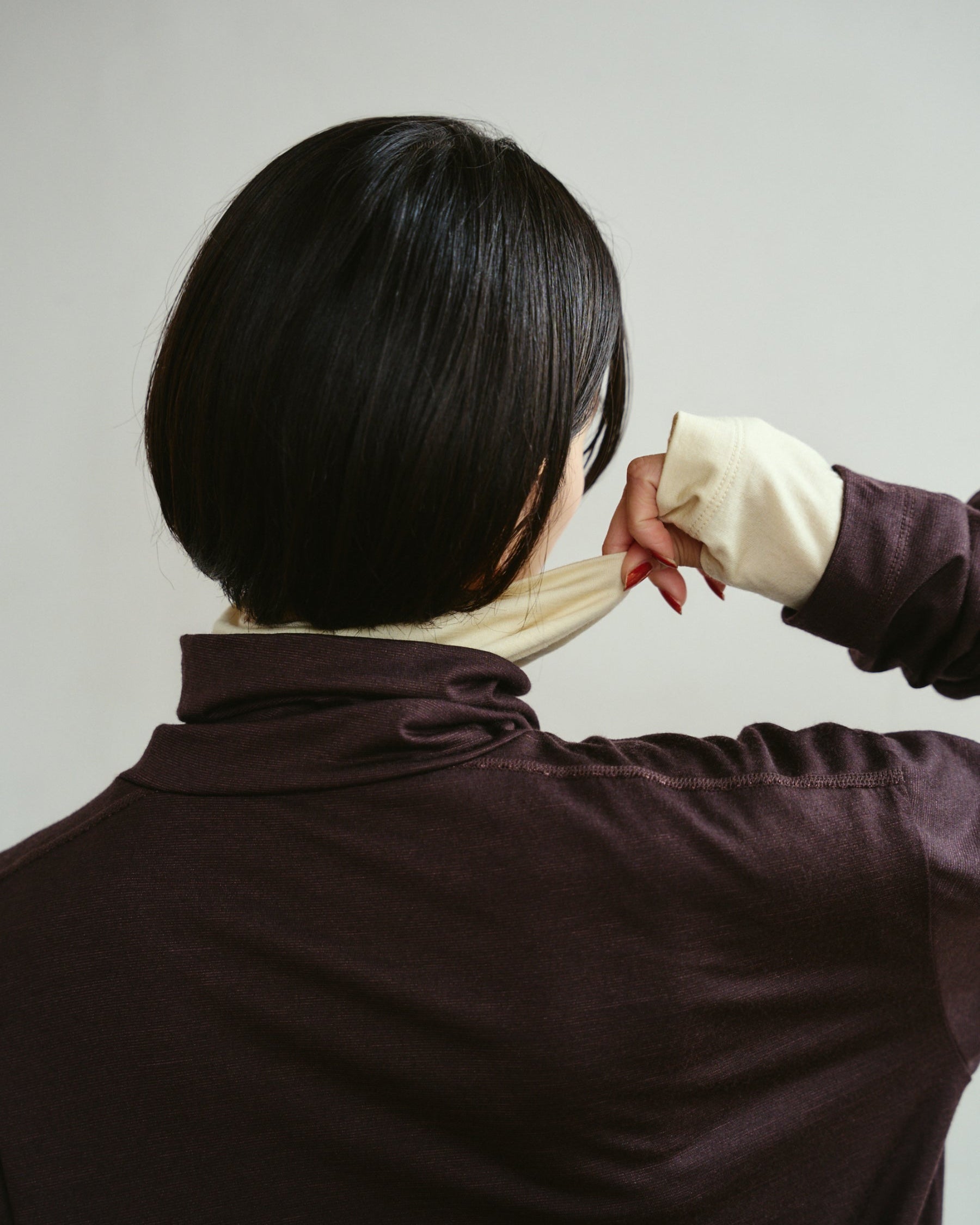 High Neck Long Sleeves Tops