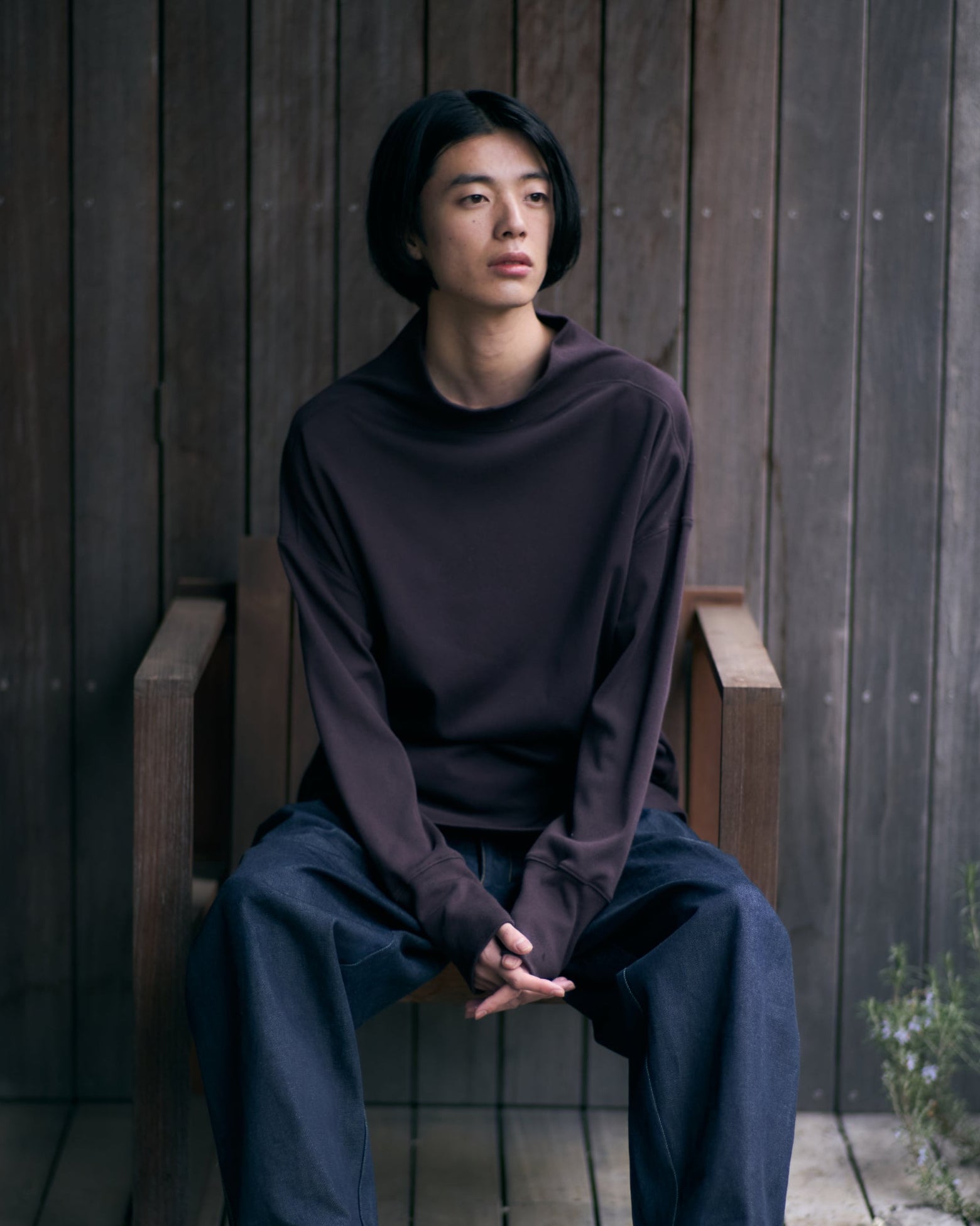 High Neck Loose Long Tee